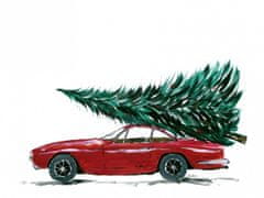 Pelcasa Eighties Car Carrying A Christmas Tree - 21x30 cm 