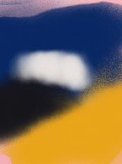 Pelcasa Blue And Yellow Abstract Liquify - 50x70 cm 