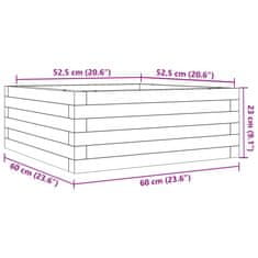 Vidaxl Vrtno cvetlično korito belo 60x60x23 cm trdna borovina