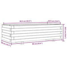 Vidaxl Vrtno cvetlično korito voščeno 90x40x26,5 cm trdna borovina