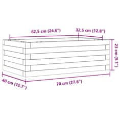 Vidaxl Vrtno cvetlično korito belo 70x40x23 cm trdna borovina