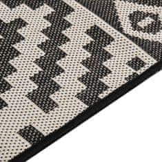 Vidaxl Zunanja preproga ploščato tkanje 200x280 cm črne črte