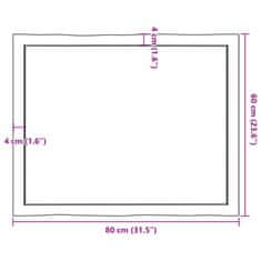 Vidaxl Mizna plošča sv. rjava 80x60x(2-6) cm obdelana trdna hrastovina