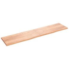 Vidaxl Kopalniški pult svetlo rjav 220x50x(2-4) cm obdelan trden les