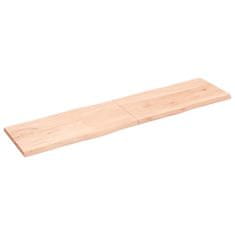 Vidaxl Mizna plošča 200x50x(2-4) cm neobdelana hrastovina naraven rob