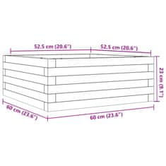 Vidaxl Vrtno cvetlično korito 60x60x23 cm impregnirana borovina