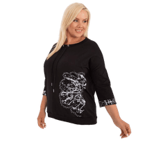 RELEVANCE Ženska bluza 3/4 rokav plus size črna RV-BZ-9485.89_408258 Univerzalni