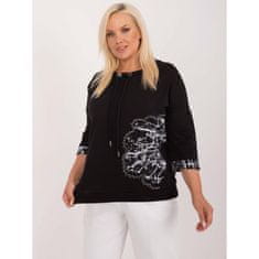 RELEVANCE Ženska bluza 3/4 rokav plus size črna RV-BZ-9485.89_408258 Univerzalni