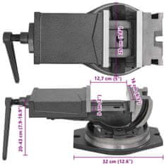 Vidaxl Nagibni primež z 2 osema 160 mm