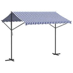 Vidaxl Prostostoječa tenda modra in bela 300x300 cm blago in jeklo