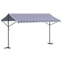 Vidaxl Prostostoječa tenda modra in bela 400x300 cm blago in jeklo