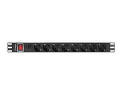 Lanberg LANBERG RACK 19" PDU (1U, 16A, 8X, Shuko, 2m)