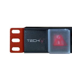 Techly Techly I-CASE STRIP-81UD distribucijska enota moči, 8 AC vtičnic, 1U Črna, Rdeča