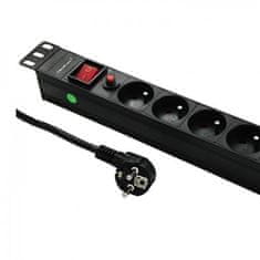 Qoltec Qoltec Power Strip PDU za 19" RACK | 1U | 16A | 6xFR | 2m