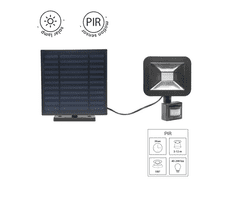 ORO LED solarni reflektor 10W 750lm 6500K IP54 120° s senzorjem ALBA 
