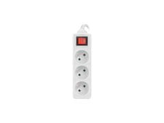 Lanberg LANBERG POWER STRIP 3M WHITE, 3X 230V PL, WITH SWITCH