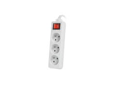 Lanberg LANBERG POWER STRIP 3M WHITE, 3X 230V PL, WITH SWITCH