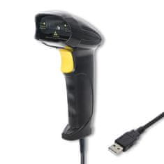 Qoltec Qoltec 50876 Laserski skener 1D | USB | Črna