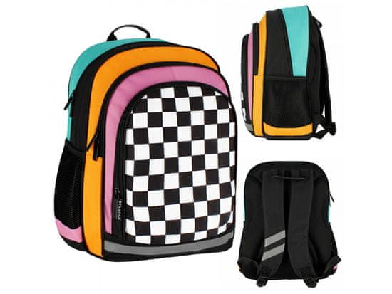 STARPAK Barvita šolska torba STARPAK v šahovnici dimenzij 40x29x20 cm je idealna izbira za otroke.