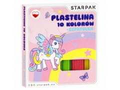 STARPAK Samorog valovita plastelina s lopatico komplet 10 barv 