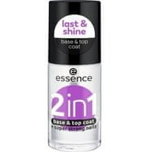 Essence Essence - 2 in1 Base & Top Coat - Podkladový a krycí lak na nehty 2v1 s transparentním lesklým efektem 8ml 