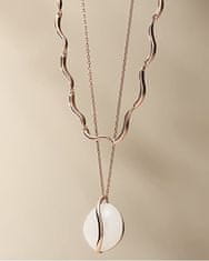 Skagen Očarljiva bronasta ogrlica z belim morskim steklom Sofie SKJ1813791