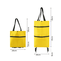 Homey Prenosna zložljiva torba na kolesih | Dve torbi za ceno ene | Nakupovalna torba | Torba za plažo