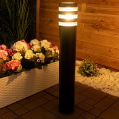 LUMILED Vrtna svetilka E27 okrogla zunanja palica RINGO črna 60cm