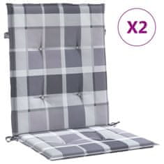 Vidaxl Blazine za vrtne stole 2 kosa sive karo 100x50x3 cm oxford