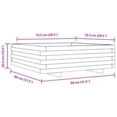 Vidaxl Vrtno cvetlično korito 80x80x26,5 cm trden les douglas