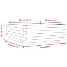 Vidaxl Vrtno cvetlično korito 70x70x26,5 cm impregnirana borovina