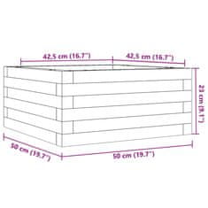 Vidaxl Vrtno cvetlično korito belo 50x50x23 cm trdna borovina