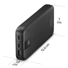 Hama PD 10 powerbank, 10000 mAh, 3 izhodi: 2x USB-C, 1x USB-A, LED zaslon, PD, Qualcomm