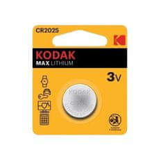 Kodak CR 2025 MAX Litijeva baterija 1 kos, pakiranje v blisterju