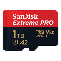 SanDisk Extreme PRO microSDXC 1TB + SD adapter 200MB/s in 140MB/s A2 C10 V30 UHS-I U3