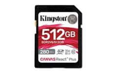 Kingston 512 GB Canvas React Plus SDXC UHS-II 280R/150W U3 V60 za Full HD/4K