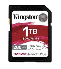 Kingston 1TB Canvas React Plus SDXC UHS-II 280R/150W U3 V60 za Full HD/4K