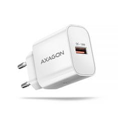 AXAGON ACU-QC18W, 18W omrežni polnilnik, 1x vrata USB-A, QC3.0/AFC/Apple, bel