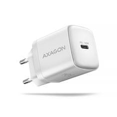 AXAGON ACU-PD30W, polnilec 30 W, 1x vrata USB-C, PD3.0/PPS/QC4+/SFC/AFC/Apple, bel