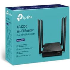 TP-Link "AC1200 dvopasovni usmerjevalnik Wi-FiSPEED: 400 Mb/s pri 2,4 GHz + 867 Mb/s pri 5 GHzSPEC: 4× antene, 1× gigabitni WAN