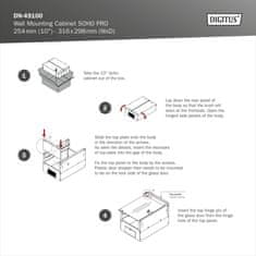 Digitus DN-49100 Stensko ohišje 6U, SOHO PRO, nesestavljeno, 10", 325 x 315 x 300 mm, siva (RAL 7035)