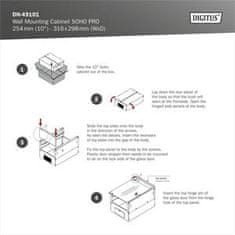 Digitus DN-49101 Stensko ohišje 6U, SOHO PRO, nesestavljeno, 10", 325 x 315 x 300 mm, črno (RAL 9005)