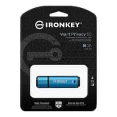 Kingston Ironkey Vault Privacy 50/8GB/USB 3.2/USB-A/modra