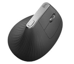 Logitech MX/Vertikalna/Optična/Desna roka/4.000 DPI/Wireless+Wireless/Black