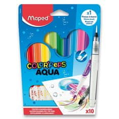 Maped Otroški flomastri Color'Peps Aqua set 10 barv + vodni čopič