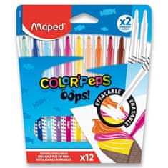 Maped Otroški markerji Color'Peps Oops komplet 12 barv + 2 radirki