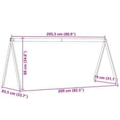 Vidaxl Streha za otroško posteljo bela 209x85,5x88 cm trdna borovina