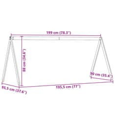 Vidaxl Streha za otroško posteljo voščeno rjava 199x95,5x88cm borovina