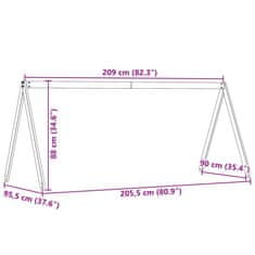 Vidaxl Streha za otroško posteljo bela 209x95,5x88 cm trdna borovina