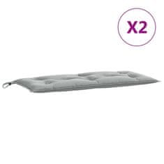 Vidaxl Blazina za vrtno klop 2 kos melanž sv. siva 100x50x7 cm blago